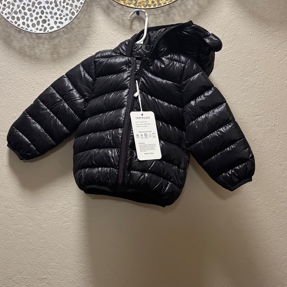 Black Puffer Jacket with Hood